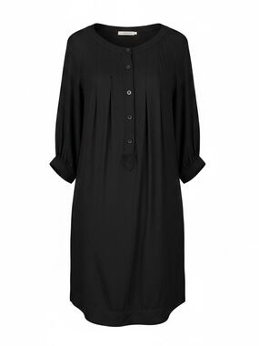 SANDRO black vintage button front cotton blend shift dress size 2